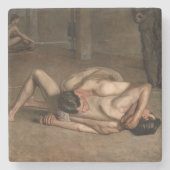 Dessous-de-verre En Pierre Lutteurs (par Thomas Eakins) (Devant)