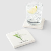 Dessous-de-verre En Pierre Lys de la vallée Floral (Côté)