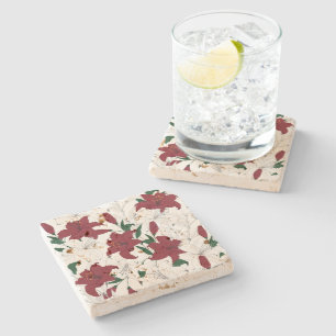 Dessous-de-verre En Pierre Lys de Noël rouges et blancs