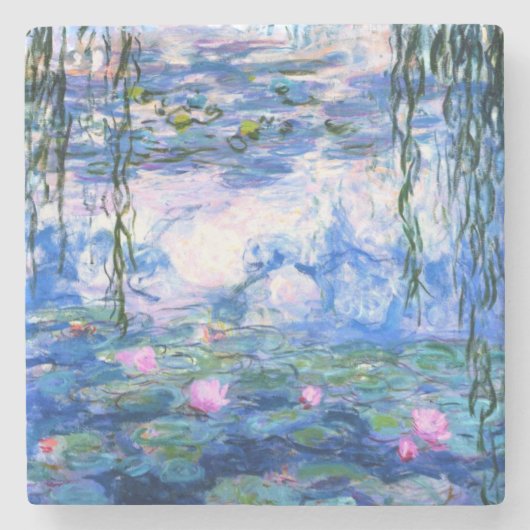 Dessous-de-verre En Pierre Lys d'eau rose Monet (Devant)