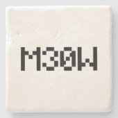 Dessous-de-verre En Pierre M30W [Sons animaux de léopards] (Devant)