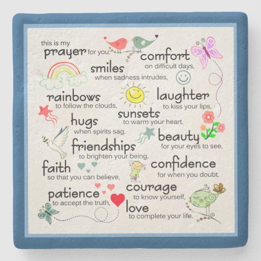 Dessous-de-verre En Pierre Ma Prière Pour Vous Bénédictions (Devant)