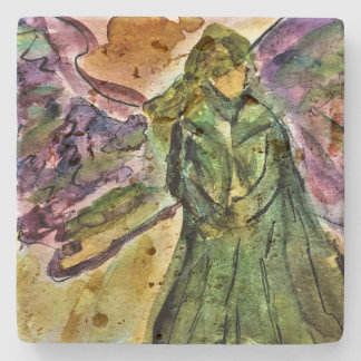 Dessous-de-verre En Pierre Ma tuile Travertine Angel Guardian