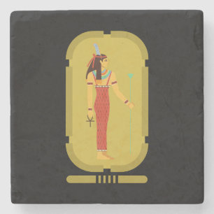Dessous-de-verre En Pierre Maat Sur Gold Cartouche