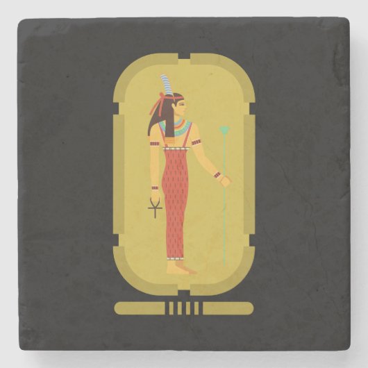 Dessous-de-verre En Pierre Maat Sur Gold Cartouche (Devant)