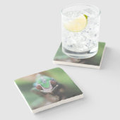 Dessous-de-verre En Pierre Madagascar, bar rouge Panther Chameleon (Côté)