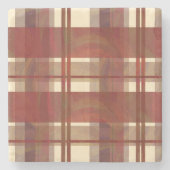Dessous-de-verre En Pierre Madras Plaid Fall Red (Devant)