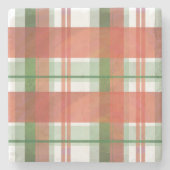 Dessous-de-verre En Pierre Madras Plaid Noël (Devant)