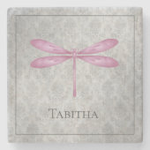 Dessous-de-verre En Pierre Magenta Dragonfly Damas (Devant)