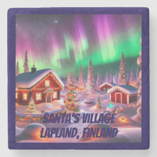 Dessous-de-verre En Pierre Magic Winter Wonderland : Village de Père Noël