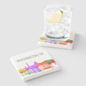 DESSOUS-DE-VERRE EN PIERRE MAGMAS DE WASHINGTON DC - (Côté)