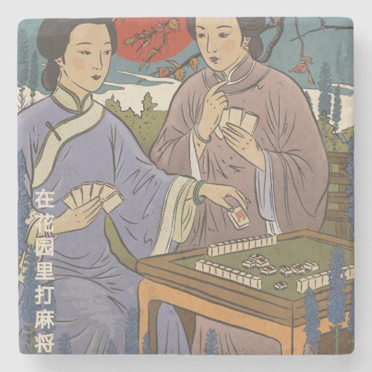 Dessous-de-verre En Pierre Mahjong (Devant)