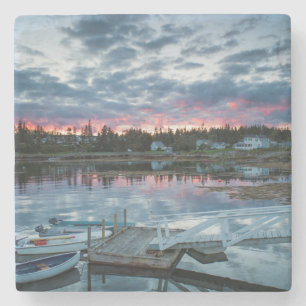 Dessous-de-verre En Pierre Maine, Newagen, port au coucher de soleil 2 2