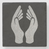 Dessous-de-verre En Pierre Mains de diamant (Devant)