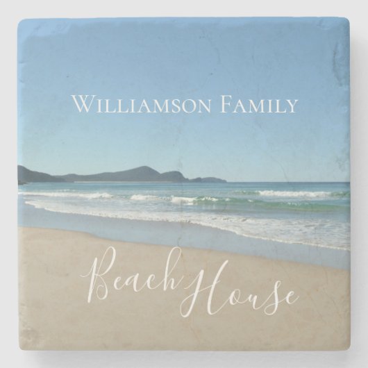 Dessous-de-verre En Pierre Maison de plage personnalisée (Devant)