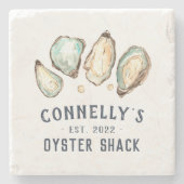 Dessous-de-verre En Pierre Maison de plage personnalisée Shack Oyster (Devant)