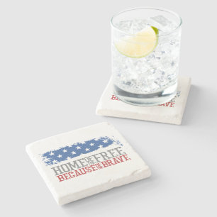 Dessous-de-verre En Pierre Maison des libres grâce aux braves Drapeau USA