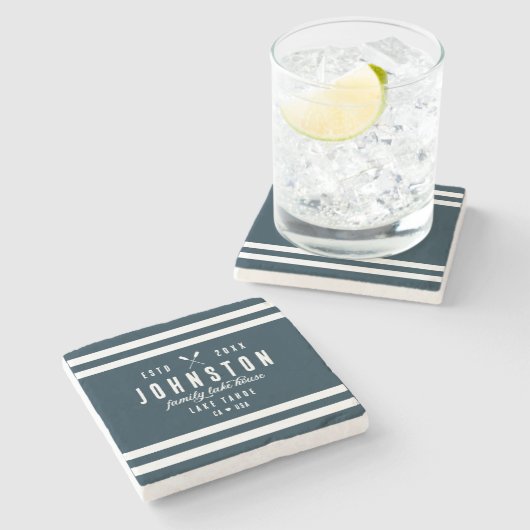 Dessous-de-verre En Pierre Maison Rustique moderne | Marine White (Côté)