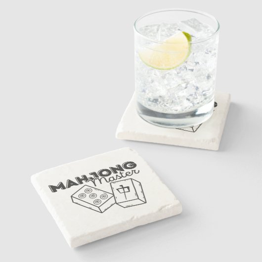 Dessous-de-verre En Pierre Maître Mahjong (Côté)