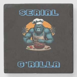 Dessous-de-verre En Pierre Maître sériel G'rilla Fun Pun Griller BBQ