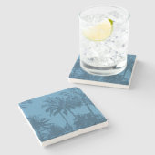 Dessous-de-verre En Pierre Makena Beach Hawaiian Sketchy Palms (Côté)