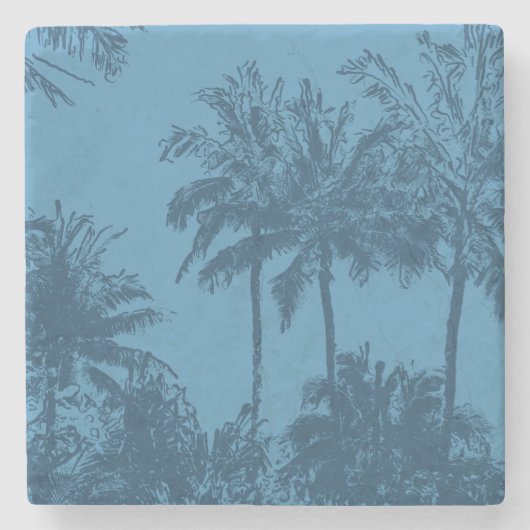 Dessous-de-verre En Pierre Makena Beach Hawaiian Sketchy Palms (Devant)