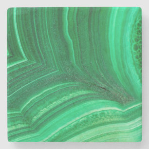 Dessous-de-verre En Pierre Malachite Minéral vert vif