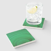 Dessous-de-verre En Pierre Malachite verte en gros plan (Côté)