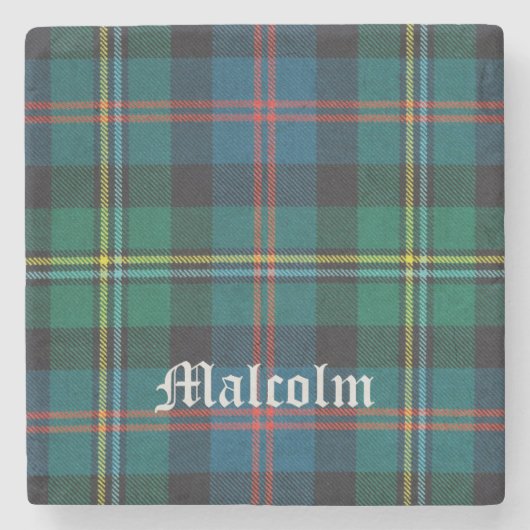 Dessous-de-verre En Pierre Malcolm, Malcolm Scottish Tartan, Malcolm (Devant)