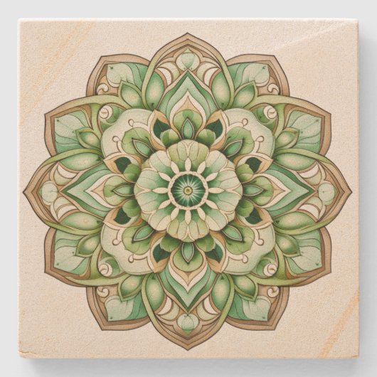 Dessous-de-verre En Pierre Mandala (Devant)