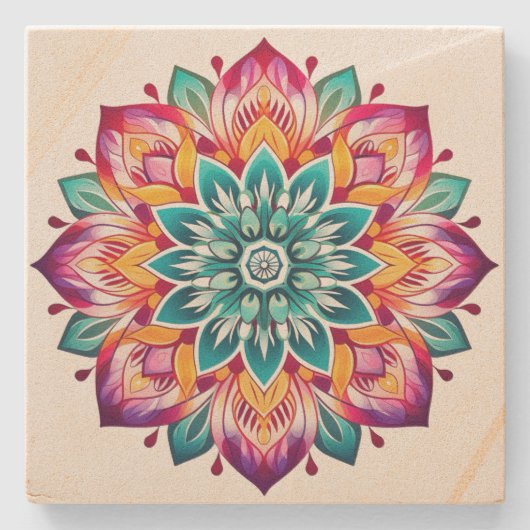 Dessous-de-verre En Pierre Mandala (Devant)