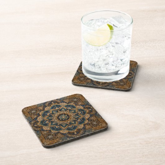 Dessous de verre en pierre mandala bleu rustique |