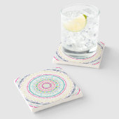 Dessous-de-verre En Pierre mandala coloré (Côté)