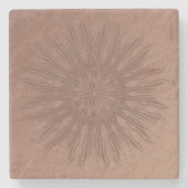 Dessous-de-verre En Pierre Mandala de sunburst boho bio (Devant)