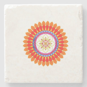 Dessous-de-verre En Pierre Mandala d'Euphorie Rythmique