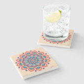Dessous-de-verre En Pierre Mandala vibrant en code hexadécimal de couleur (Côté)