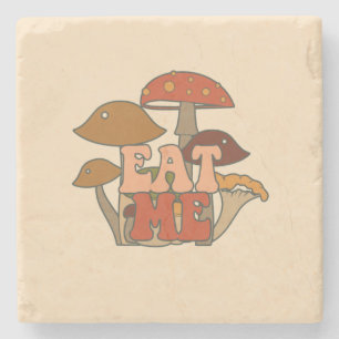 Dessous-de-verre En Pierre "Mange-moi" - Conception Whimsical Mushroom