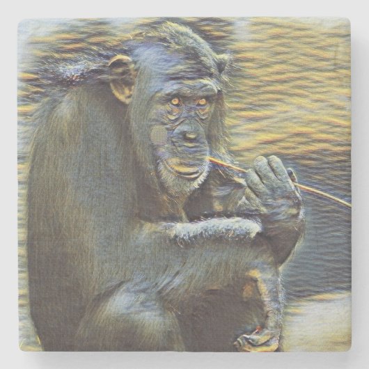 Dessous-de-verre En Pierre Manger du singe (Devant)