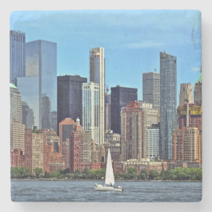 Dessous-de-verre En Pierre Manhattan NY - Voilier Par Manhattan Skyline