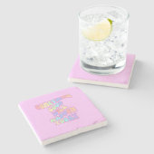 Dessous-de-verre En Pierre Manifestation, Rose, Preppy, Bonnes choses (Côté)