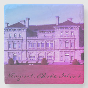 Dessous-de-verre En Pierre Manoir de Newport, océan de promenade de falaise