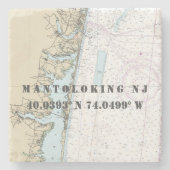 Dessous-de-verre En Pierre Mantoloking New Jersey Authentic Nautical Chart (Devant)