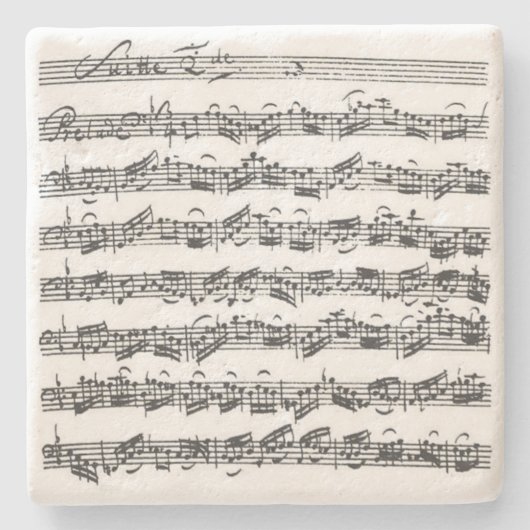 Dessous-de-verre En Pierre Manuscrit de musique de suite de violoncelle de (Devant)