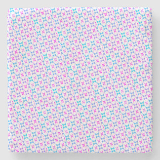 Dessous-de-verre En Pierre Marbre à motif bleu et rose