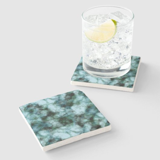 Dessous-de-verre En Pierre Marbre bleu vert (Côté)