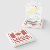 Dessous-de-verre En Pierre Marbre canadien Vintage (Côté)