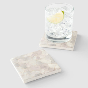 Dessous-de-verre En Pierre Marbre Rose Gris Blanc Or