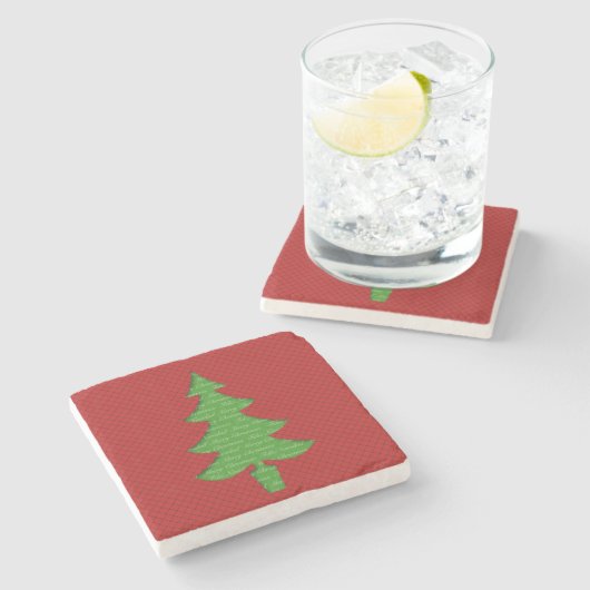 Dessous-de-verre En Pierre Marbre Stone Coaster - Sapin de Noël (Côté)