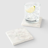 Dessous-de-verre En Pierre Mariage cerise en fleurs Enregistrer la date (Côté)