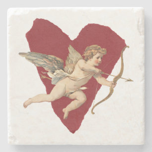 Dessous-de-verre En Pierre Mariage Classique Cupidon Romantique Moderne